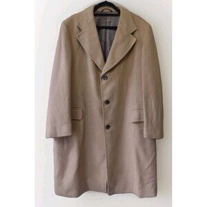 Vintage 70s 100% Cashmere Coat Tailormann John Norman Roanoke Camel 44 VTG